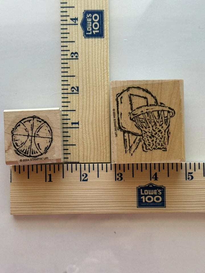 Stampin Up Stamp BASKETBALL HOOP and BASKETBALL Set of 2 LOOSE STAMPS Sports - Image 3 of 4