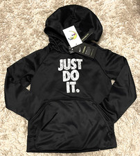 NWT Nike Boys Therma Dry-Fit, Standard Fit Hoodie "JUST DO IT", Sz XS 6-7 