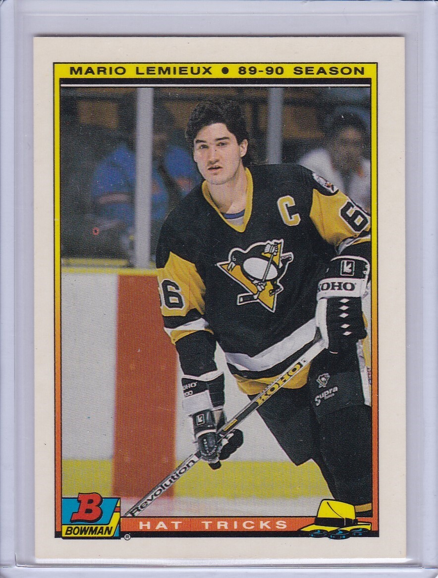 Mario Lemieux 1990 Bowman Hat Tricks Hockey Card 2 Grade MT | eBay