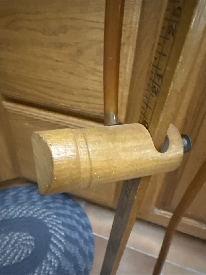 Skirt Marker 30” Adjustable Ruler Chalk Marks Hem Line Powere Tube Brass Wood - Image 2 of 4