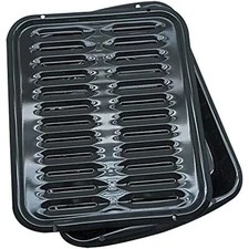 Range Kleen Broiler Pans for Ovens - BP102X 2 Pc Black Porcelain Coated Steel