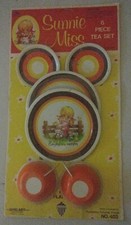 NOS Ohio Art Sunnie Miss 6 Piece Tea Set Metal Lithographed No. 403