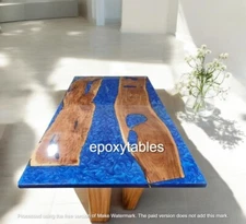 30"x72" Epoxy Resin Live Edge Table, Handmade Wooden Tabletop, Unique Furniture