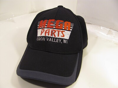 Mega Parts Hat Coon Valley WI MOPAR Store Modern Black Gray Trim Ball Cap Logo