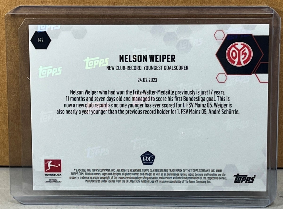 2023 TOPPS NOW #142 NELSON WEIPER 1. FSV MAINZ 05 ROOKIE