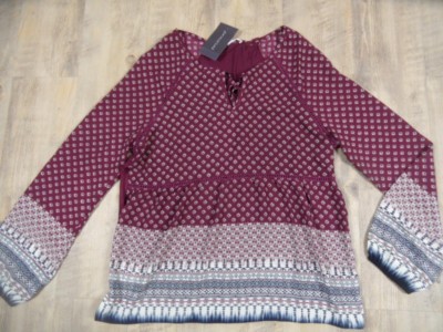 Promod beautiful light tunic burgundy patterned size M New
