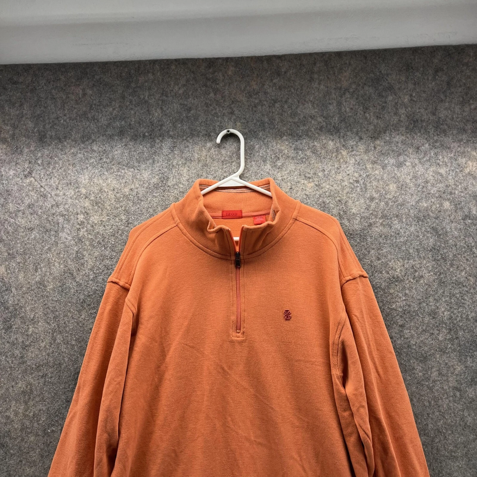 VETEMENTS Felpa Izod Uomo Extra Large Adulto Arancione Pullover 1 4 Cerniera Cotone XL