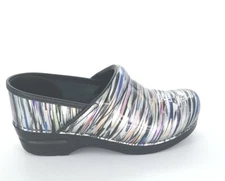 1111 Dansko Womens Professional Patent Clogs Striped Size 39 EU 8.5-9 US Medium