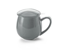 Teetasse M. Sieb U. Deckel Porzellan Grau KräUterteetasse Tasse M. Tee-Sieb