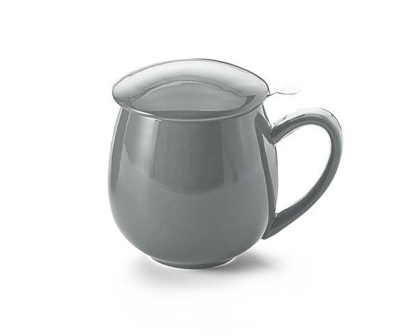 Teetasse M. Sieb U. Deckel Porzellan Grau KräUterteetasse Tasse M. Tee-Sieb-image