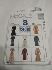 McCalls 7787 Misses Dresses Size 10,12,14 Sewing Pattern 8 Great Looks - cut 