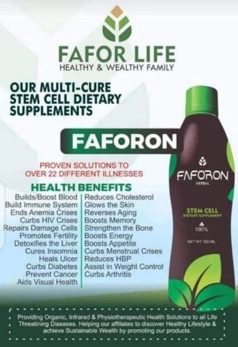10 Bottles FAFORON HERBAL MEDICINE REDUCES CHOLESTEROL, BUILDS IMMUNE SYSTEMS.. - Picture 3 of 7