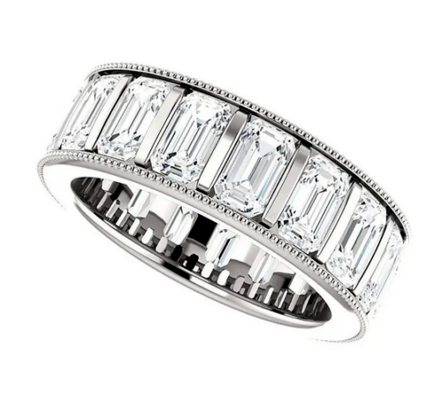 Modern 18ct White Gold & Sapphire Full Eternity Ring