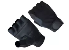 A&H Apparel Mens Premium Genuine Lamb Fingerless Leather Driving Gloves