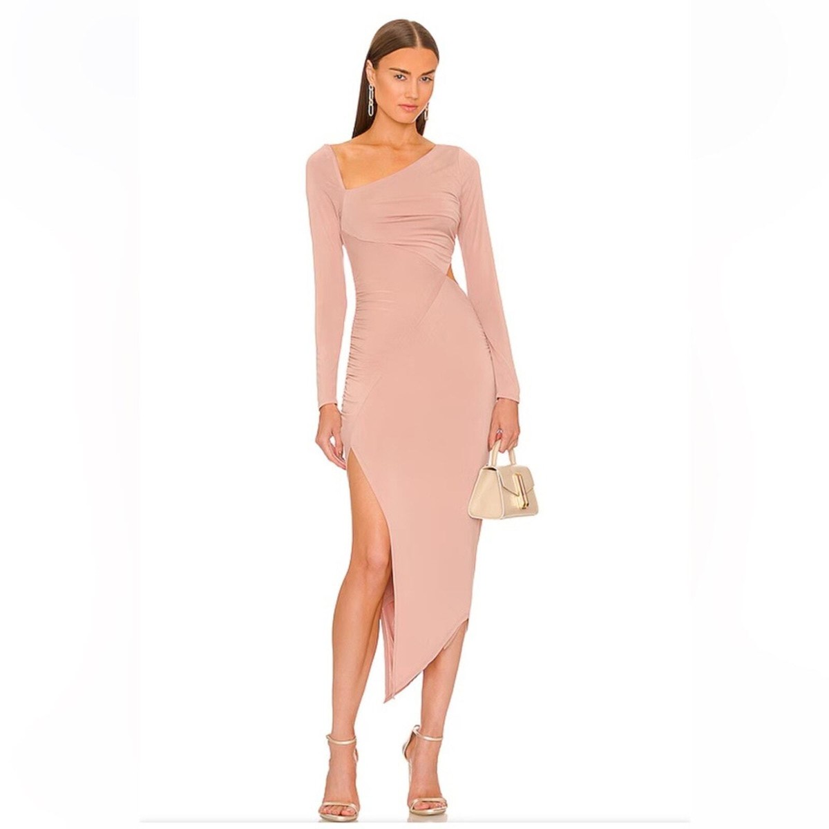 Michael Costello x Revolve Ansel Midi Dress Nude Neutral Cut Out Stretch S flaw | eBay Michael Costello x Revolve Ansel Midi Dress Nude Neutral Cut Out Stretch S flaw | eBay