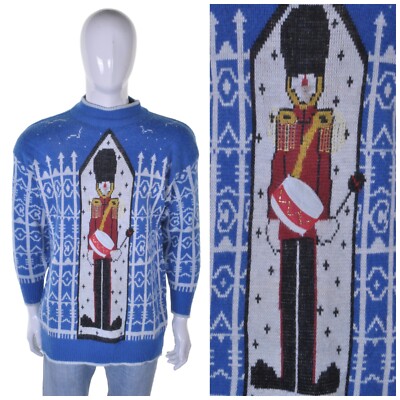 Vintage Weihnachten Spielzeug Soldat Pullover L/XL Nussknacker Ugly Billig