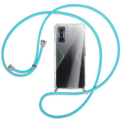 Handykette für Xiaomi Poco F4 GT, Redmi K50 Gaming Edition türkis Hülle mit Band