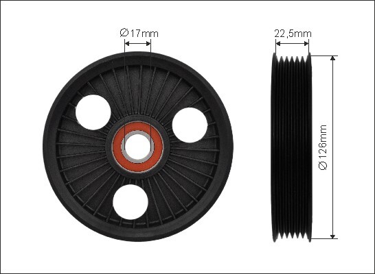 CAFFARO 500066 Tensioner Pulley, V-ribbed belt for CITRO�N,PEUGEOT