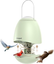 Sheggell Squirrel Proof Bird Feeders for Outside Hanging Solar Powered Spinning