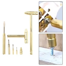 Mini Multifunction Brass Hammer with 4 Screwdrivers for Small Scale Repairs