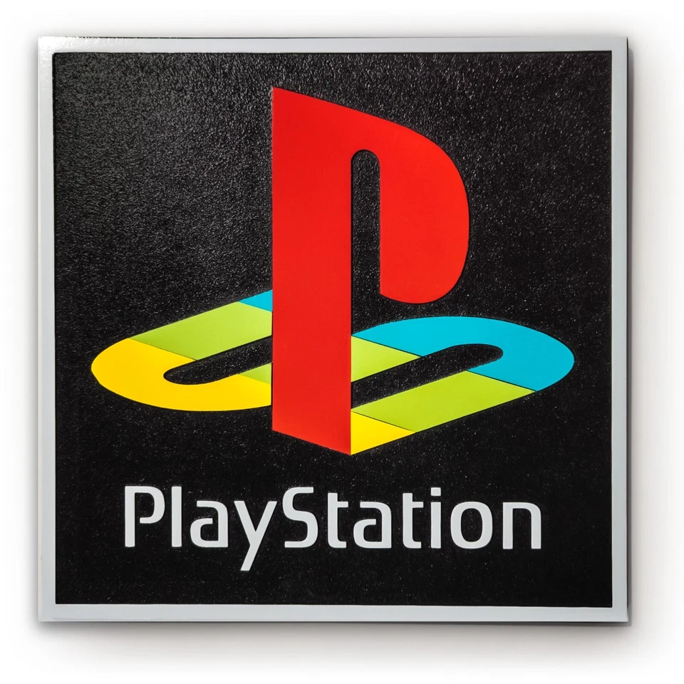 🎮 PlayStation 徽标标志 – 数控雕刻方形木质墙艺术 | 复古索尼玩家 — 第 2/4 张图片