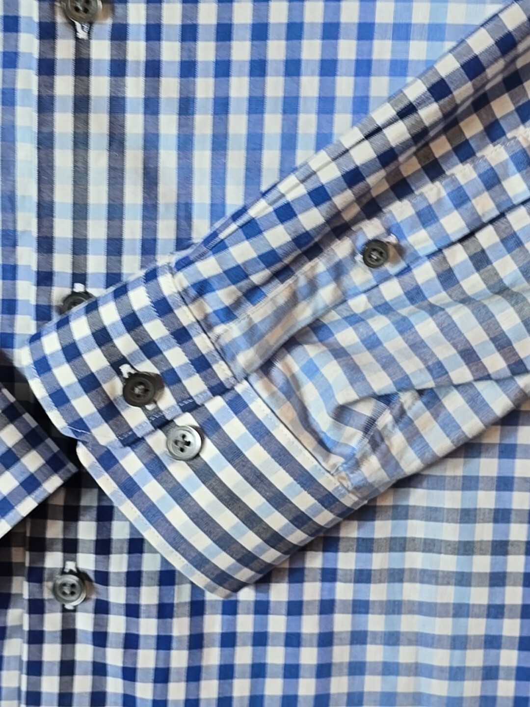EXPRESS FITTED BLUE GINGHAM CHECK BUTTON DOWN SHI… - image 5