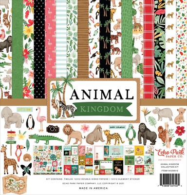 Echo Park Collection Kit Animal Kingdom 12''x12'' Paper Stickers Made in USA