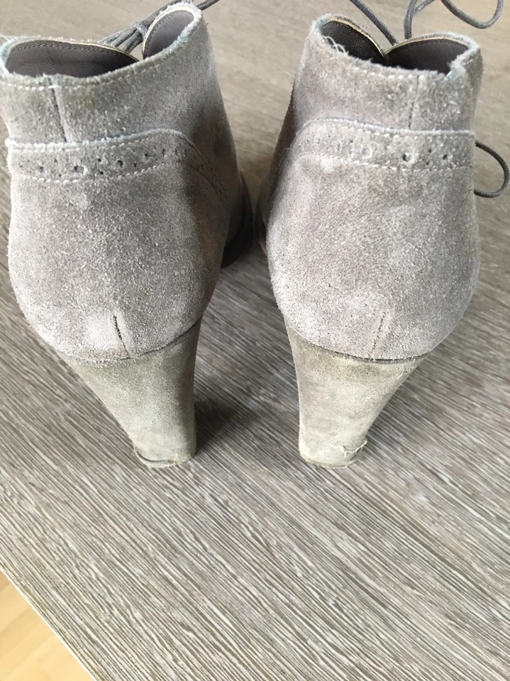 Botines Brunello Cucinelli Gris Gamuza Tacón Talla 40 (US 10) Corbata Informal Foto 4 de 4