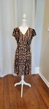 Nine West Women M Leopard animal Print wrap dress  smooth and soft