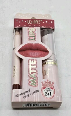 Ushas Lipstick And LipLiner Matte Finish Waterproof Makeup 13