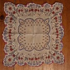 Beautiful Purple & Pink Floral Handkerchief - LuRay Hankie!