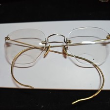 Antique Eyeglasses - NJ 10k BDG White Gold Bridge, 1/10 Gold-filled Bars