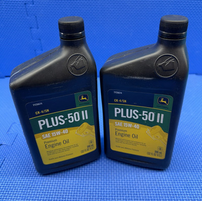 Lot of 2 - John Deere TY26674 Plus-50 II SAE 15W-40 Premium Engine Oil
