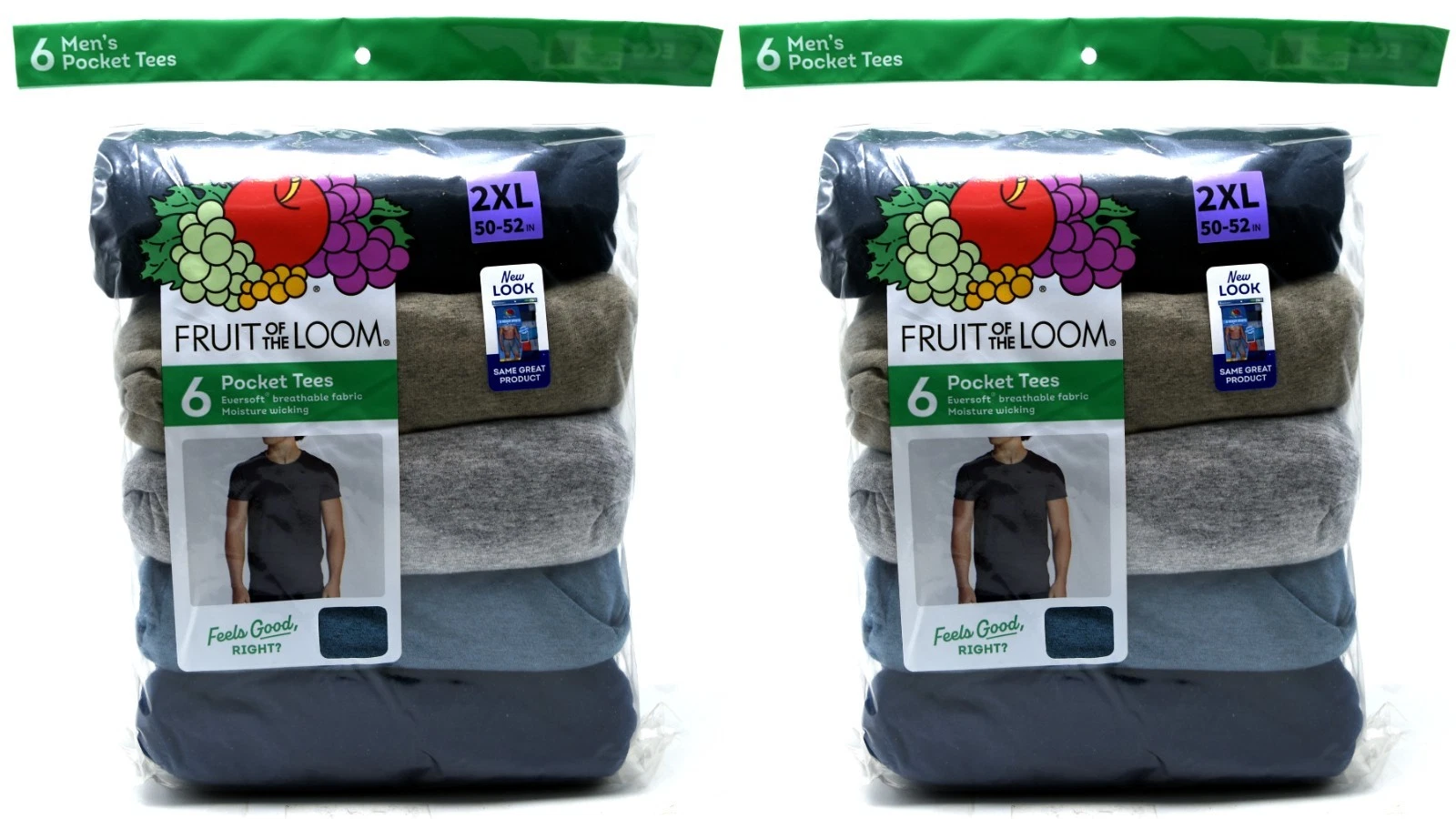 12 Fruit Of The Loom Pocket T-Shirts 2XL 50-52 Assorted Colors 2EG 127-132 CM