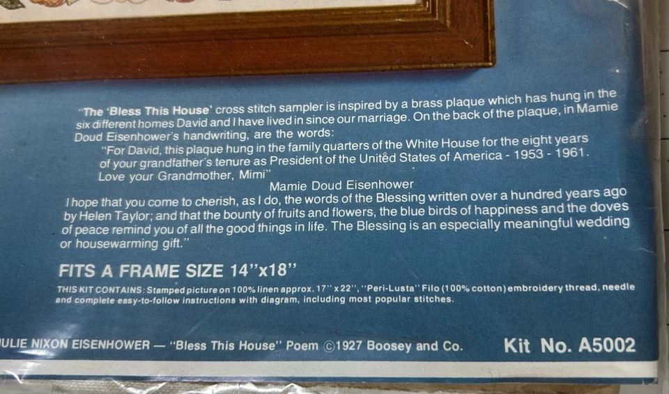 Paragon Stitchery by Julie Stamped Cross Stitch Kit BLESS THIS HOUSE on Linen - Image 4 of 4
