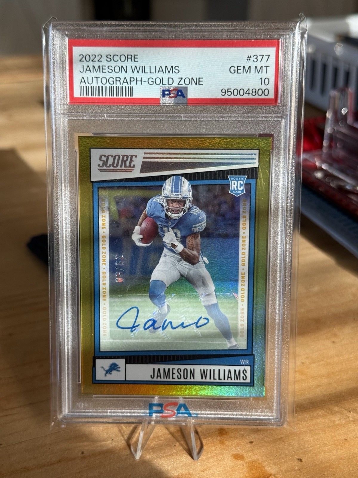 Jameson Williams Panini Score #377 Autograph-Gold Zone