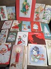  Vtg Christmas Cards Lot Santa Easter Glitter Birthday X23  1960s N Up — photo 1