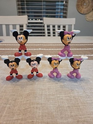 Vintage Disney Mickey & Minnie Mouse Figures Stacking Upside Down Cake Topper