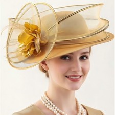 Womens Wide-Brim Sun Hat For Formal Occasions
