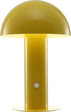 Dimmable Yellow Rechargeable LED Mushroom Table Lamp for Home  Office