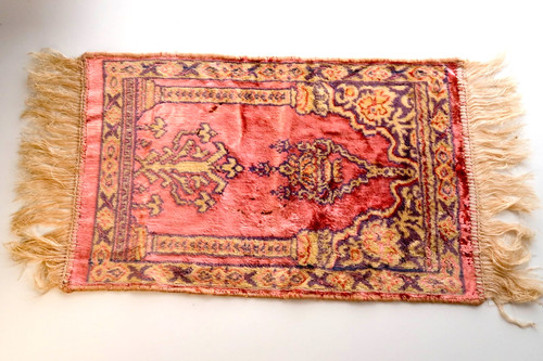 Antique Turkish Ghiordes Silk Prayer Rug