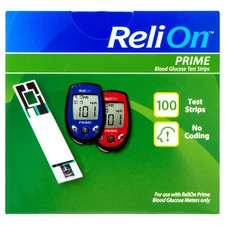 ReliOn Prime Blood Glucose Test Strips 100 Ct