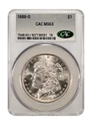 1888-O MORGAN SILVER DOLLARS CACG MS 63 CAC.
