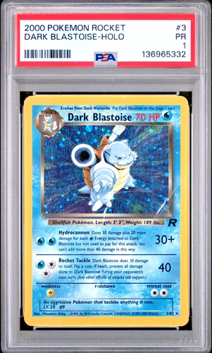 PSA 1 PR 2000 Team Rocket Dark Blastoise 3/82 Holo Foil Pokemon Unlimited