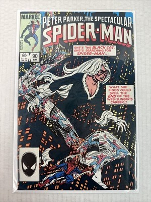 Spectacular Spider-Man #90 Vol. 1 1976 Marvel Comics 1984 Black Cat Key Issue