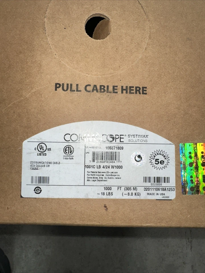 Systimax 106871809-1061C PowerSUM Cat 5e U/UTP Cable, Non-Plenum, Blue. 1000ft - Image 2 of 4