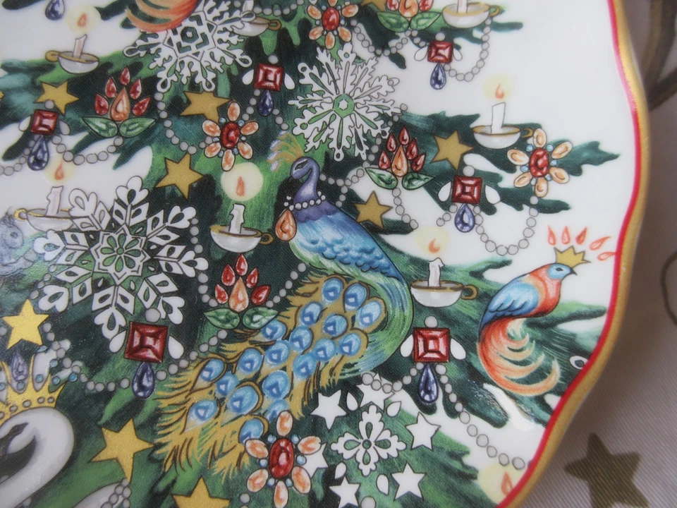 4 Williams Sonoma Twas The Night Before Christmas XMAS TREE 8-1/4" SALAD PLATES - Image 3 of 4