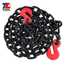 3/8" x 10' G80 Black Transport Binder Chain 7100 lbs Load with Clevis Grab Hooks