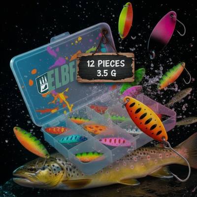 ELBFANG  FORELLEN Spoon Set Forellenköder 3,5g | Forellenset Trout Bait 12 Stück