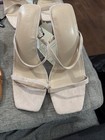 The Drop Avery Women's US 8.5Square Toe Two Strap High Heeled Sandal in Natural — photo 1